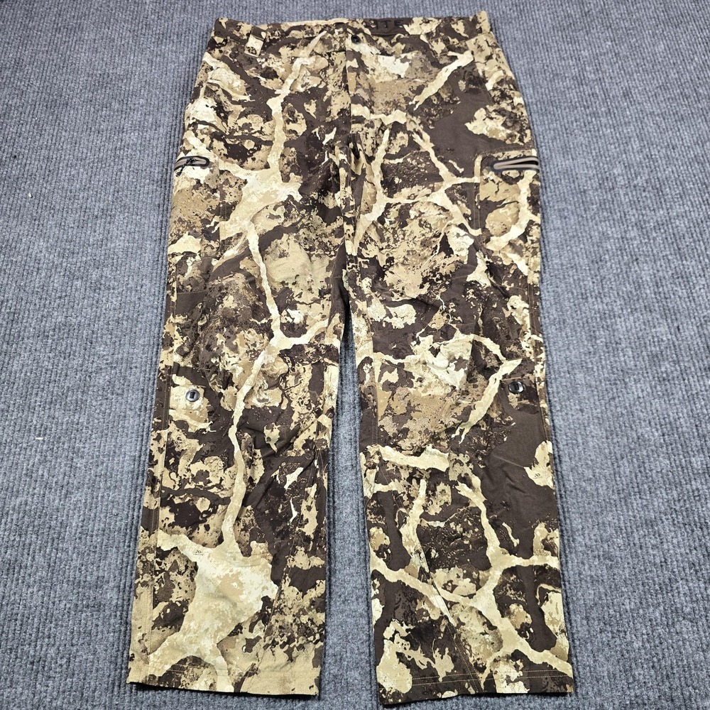 First Lite Pants Mens 40x33 Brown Camo Guide Lite Cargo Hunting Stretch Outdoor